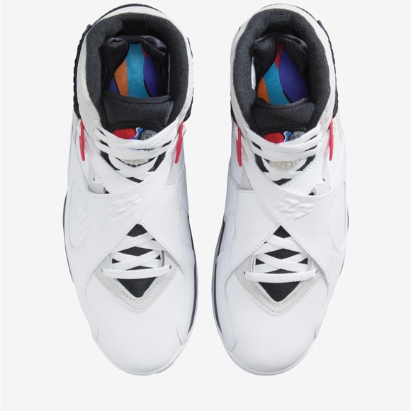 Nike Air Jordan 8 Retro White & Red Men's Sneakers Size US 9.5 EUR 43 Authentic - Picture 5 of 8